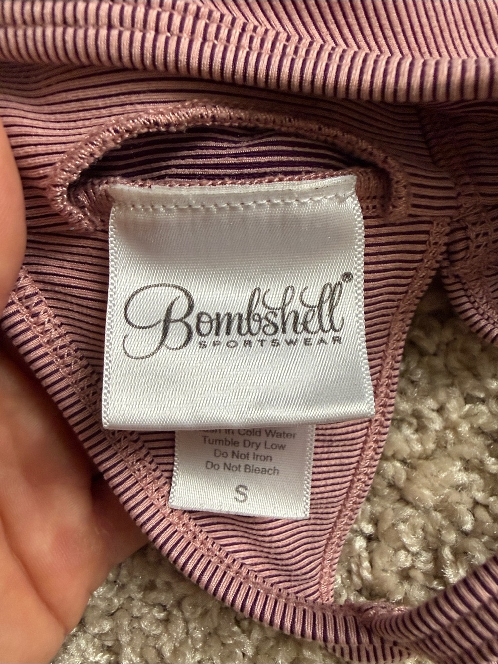 Bombshell Sportswear Ribbed Racerback Bralette - Mauve Pink - Picture 2 of 5